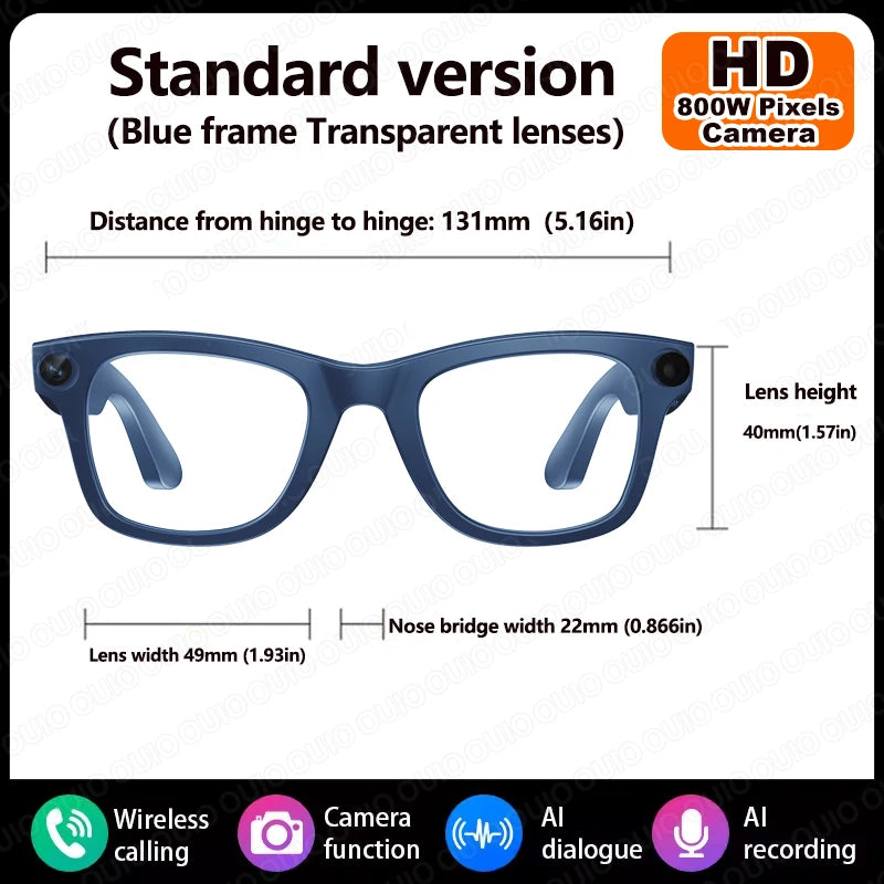 2025 New WiFi Transmission Smart Glasses Anti Shake 1080P HD Video Recording 32GB Memory Al Voice Wireless Calling Smart Glasses