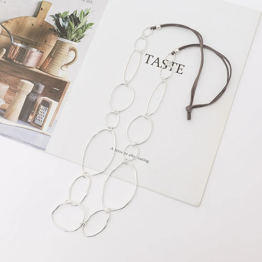 Foreign trade new women's necklace, hot-selling in Europe and America, exaggerated style chain, simple single-layer personalized