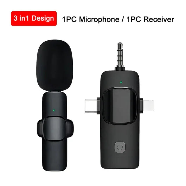 Wireless Microphone for iPhone Android Microphone Live Streaming Interviews mini Mic with Noise Reduction Audio Video Recording