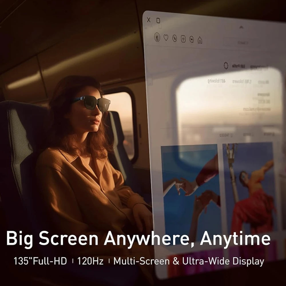 INAIR 2 PRO AI Smart AR Glasses 135" 120Hz Display,Reality/Virtual Switch/Multi-Screen&Ultra-Wide Mode Glasses for Smartphone PC