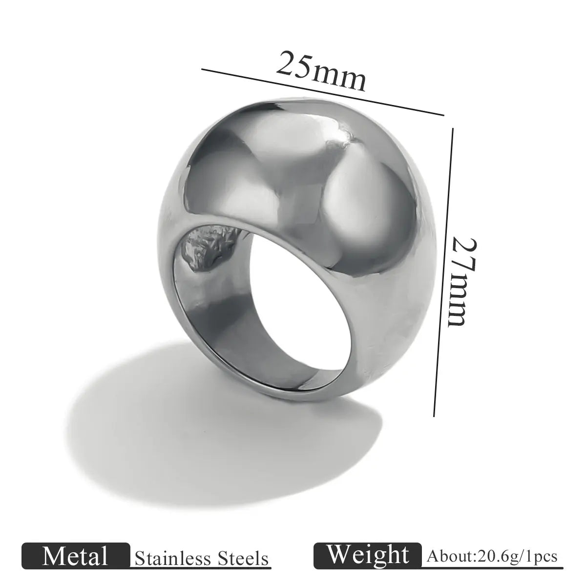 Vintage Stainless Steel Punk Style Chunky Large Rings for Women Men Fashion Glossy Gold Plated 18k No Fading Jewelry Party Gifts