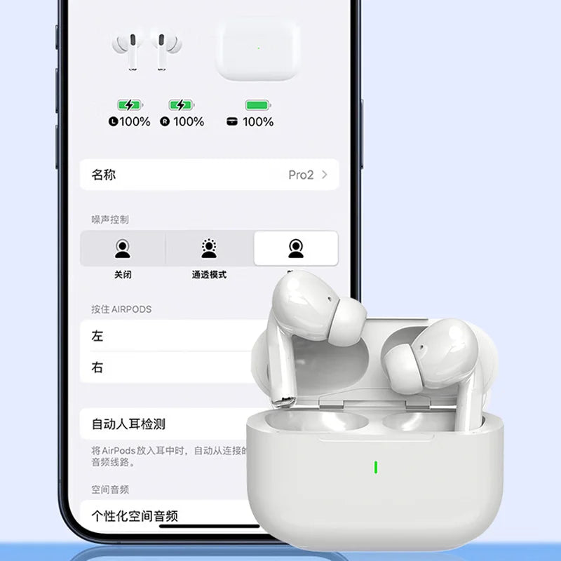 Airs Pro ANC Wireless Earphone Bluetooth Headsets Pro 2 Active Noise Cancellation Wireless Charging TWS Earbuds For Android IOS