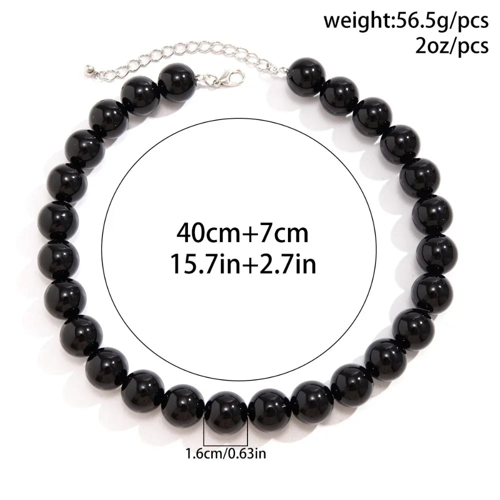 New Fashion Acrylic Beaded Necklace Simplicity Women Beaded Single Layer Clavicle Necklace Colorful Temperament Necklace