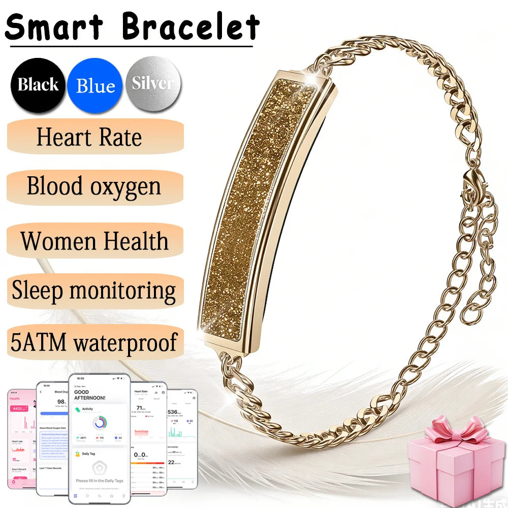 New Health Smart Bracelet Women Heart Rate Monitor Pedometer HRV Test Blood Oxygen Waterproof Sports Fitness Tracker Smartwatch