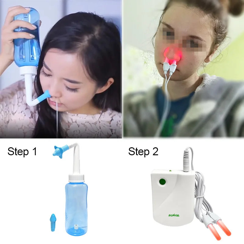 BioNase Nasal Rhinitis Sinusitis Cure Therapy Nose Massage Hay Fever Low Frequency Pulse Laser Runny Sneeze Treatment Device