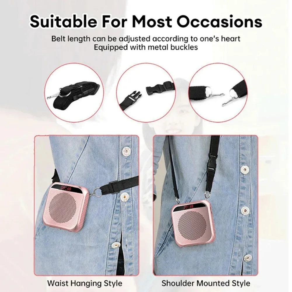 Portable Voice Amplifier Megaphone Mini Audio Speaker With Microphone Rechargeable Ultralight Loudspeaker For Teachers