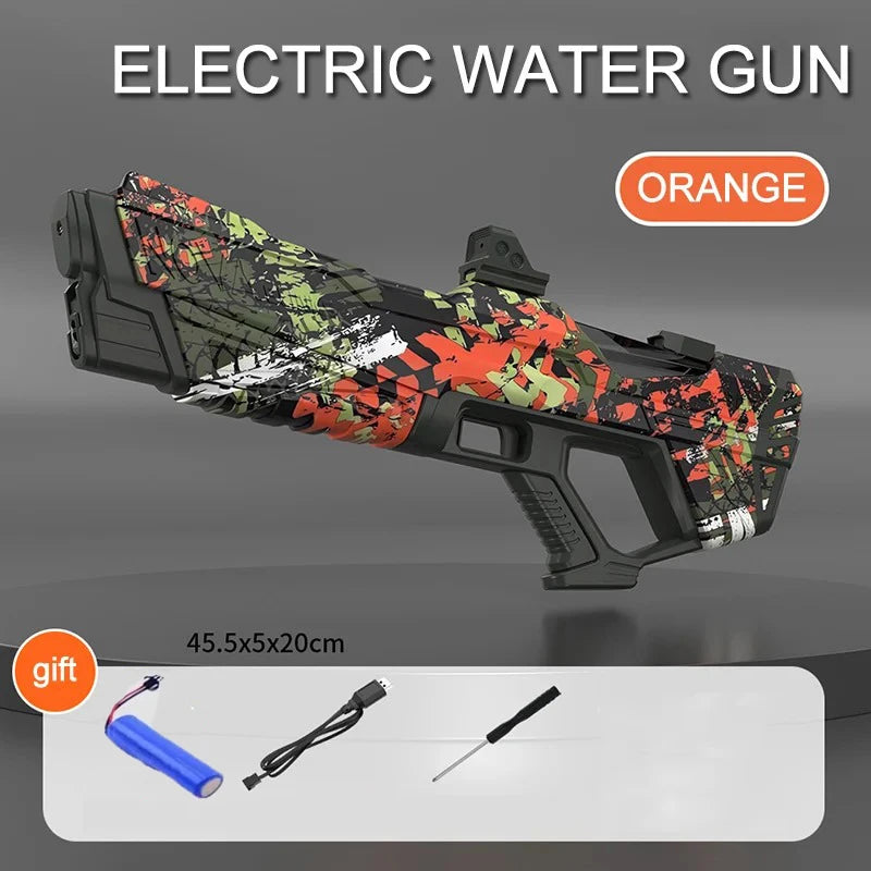 Electric continuous water gun fully automatic water absorption large capacity outdoor battles  summer water fights children toy