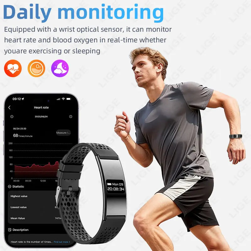 New Smart Bracelet Women Men Heart Rate Blood Oxygen Health Monitor Pedometer Sport Fitness Tracker Electronic Watch Smart Bands
