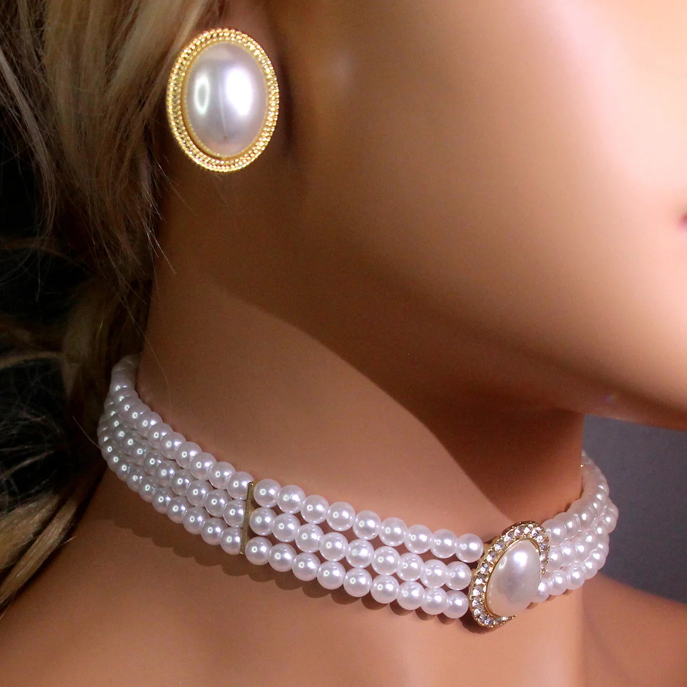 Women's Fashion New Pearl Necklace Bridal Wedding Dress Wedding Dress Performance jewelry Set Girls Birthday Party Gift