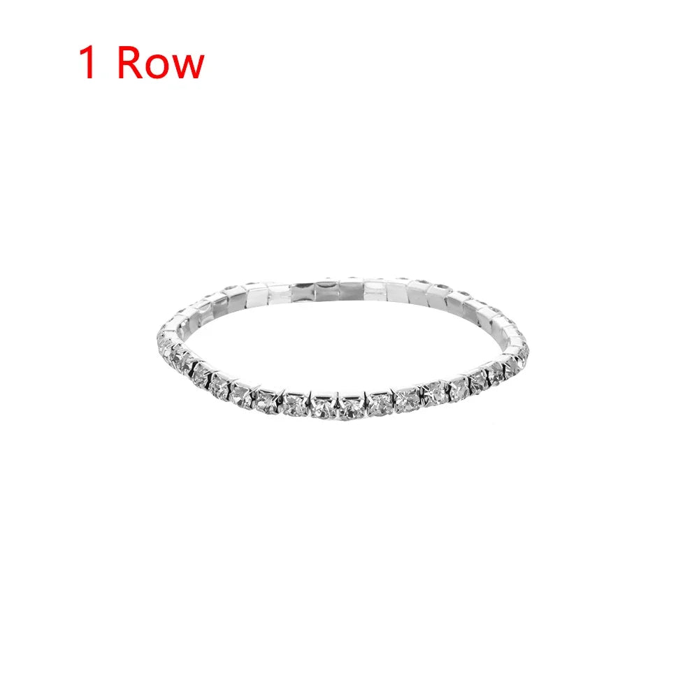 Shiny Woman Bracelet Crystal Rhinestone Stretch Bracelet Bangle Wristband Elastic Wedding Bridal Jewelry Fashion Jewelry