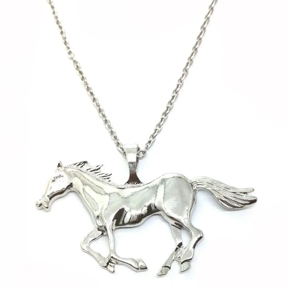 New Fashion Statement Necklace For Women Silver/Gold Jewelry Running Horse Pendant Necklace
