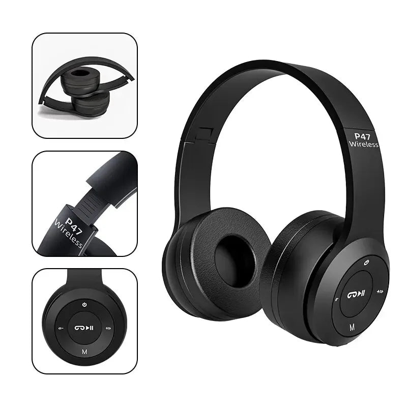 Handsfree Wireless Headphones Noise Canceling Headphone Earphone P47 headset Bluetooth Head Phone for iPhone Huawei Samsung S22