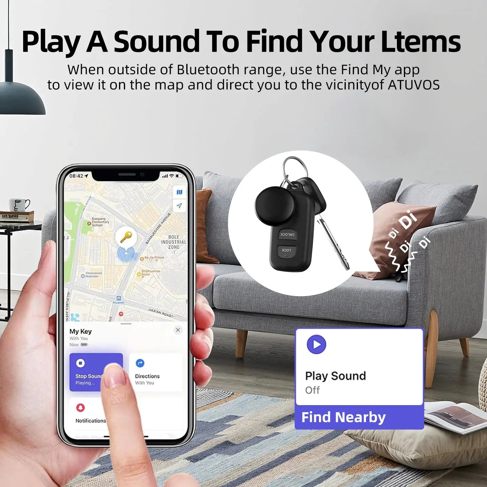 Air Tags GPS Tracker Tag Work with Apple Find My (iOS Only) Smart Tag Item Finders for Key Luggage Backpack etc
