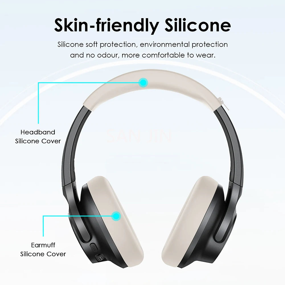 Suitable for Anker Soundcore Life Q20i Headset Silicone Protective Case Headband EarPads Protective Case Soft and skin friendly
