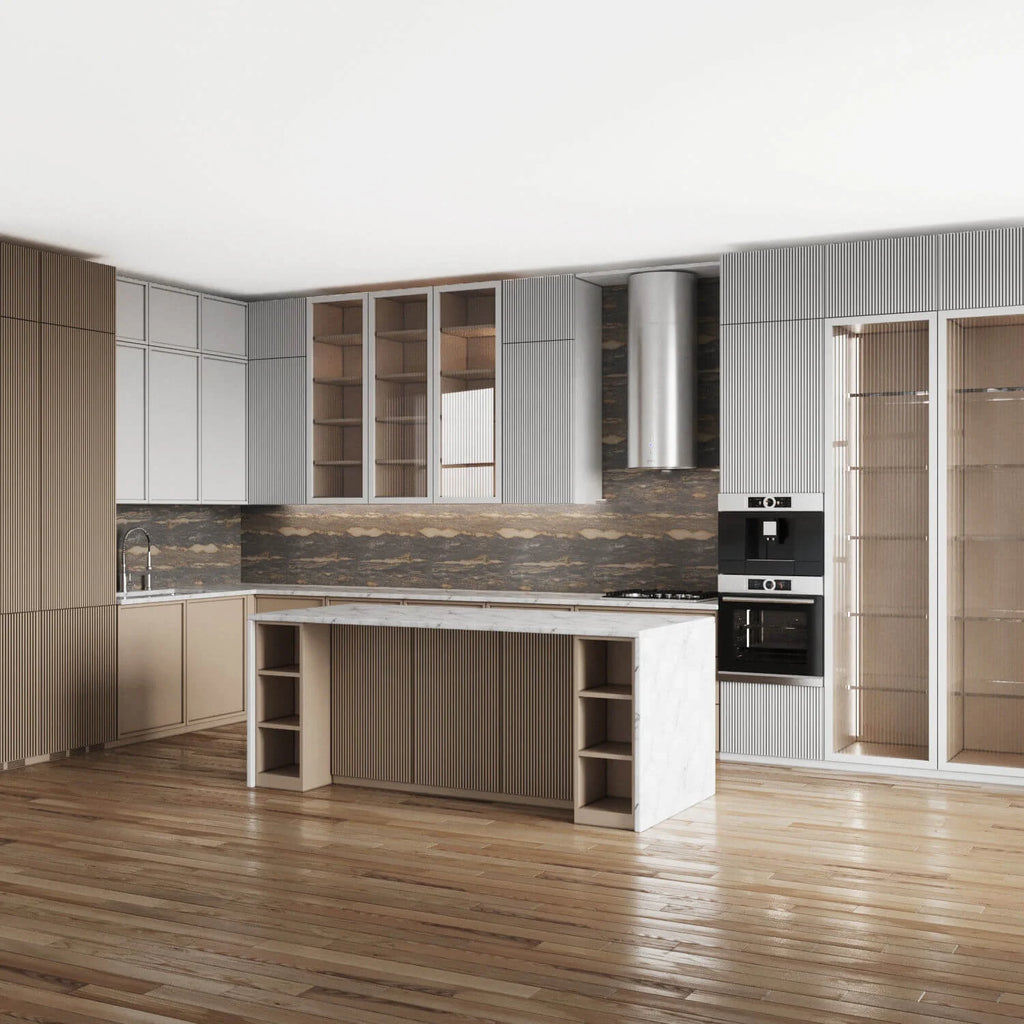 Cabinet, Solid Wood, Kitchen Cabinet, PVC Material, with Sink Design, Luxury Style, Popular Product