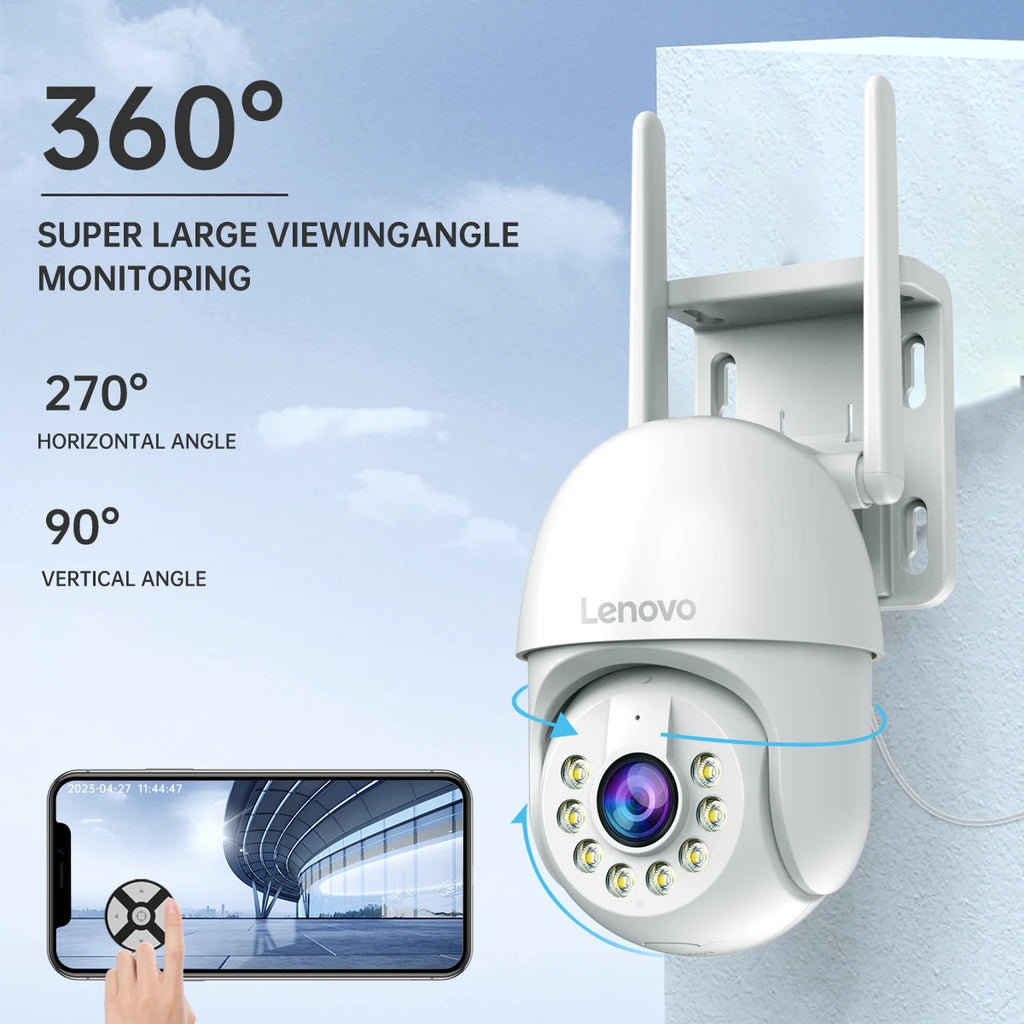 Lenovo 5MP Smart Wifi PTZ Camera Outdoor 5x Digital Zoom Auto Tracking ONVIF CCTV IP Camera Security Video Surveillance Camera