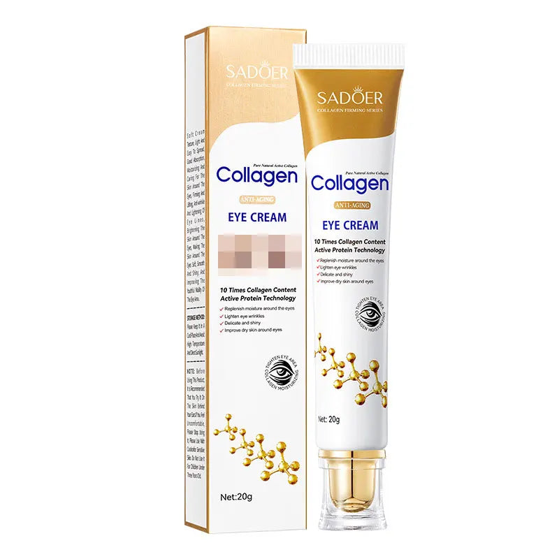 SADOER Collagen Eye Cream Anti Dark Circles Eye Bags Remover Firming Moisturizing Skincare Eyes Cream Skin Care for Eyes