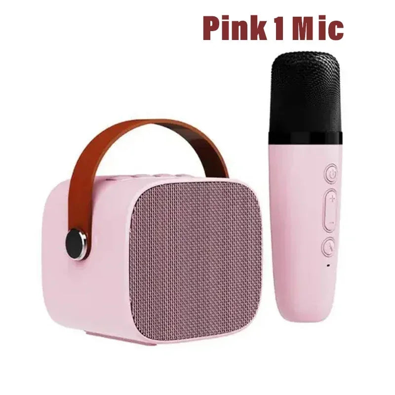 Karaoke Portable Wireless Dual Microphones Machine HomeKTV DSP System Bluetooth Speaker HIFI Stereo Surround For Kids Party Gift
