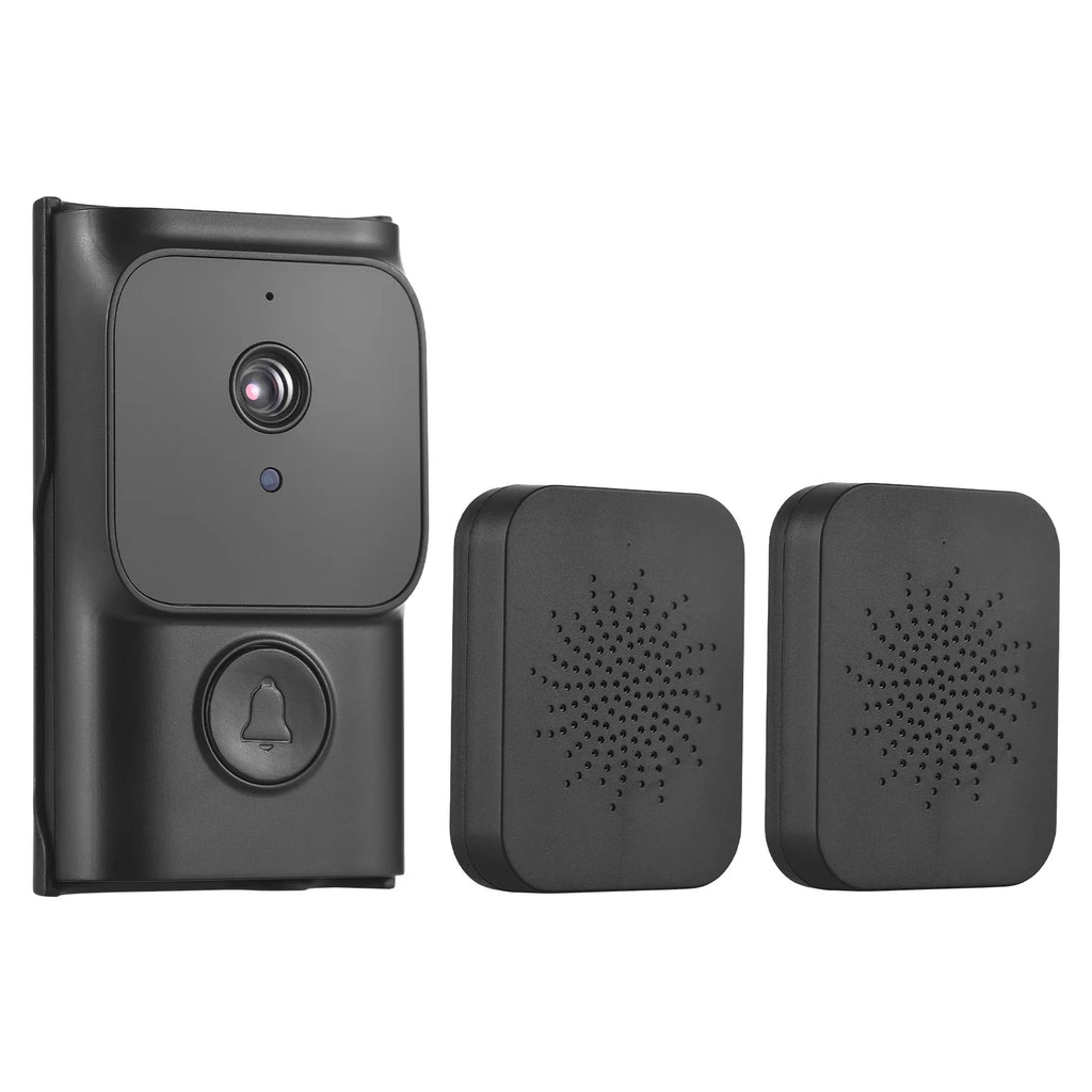 WiFi Smart Doorbell Ring Door Camera with 2 Dingdong Chime TY App Control Infrared Night Viewing Rechargeable Video Intercom