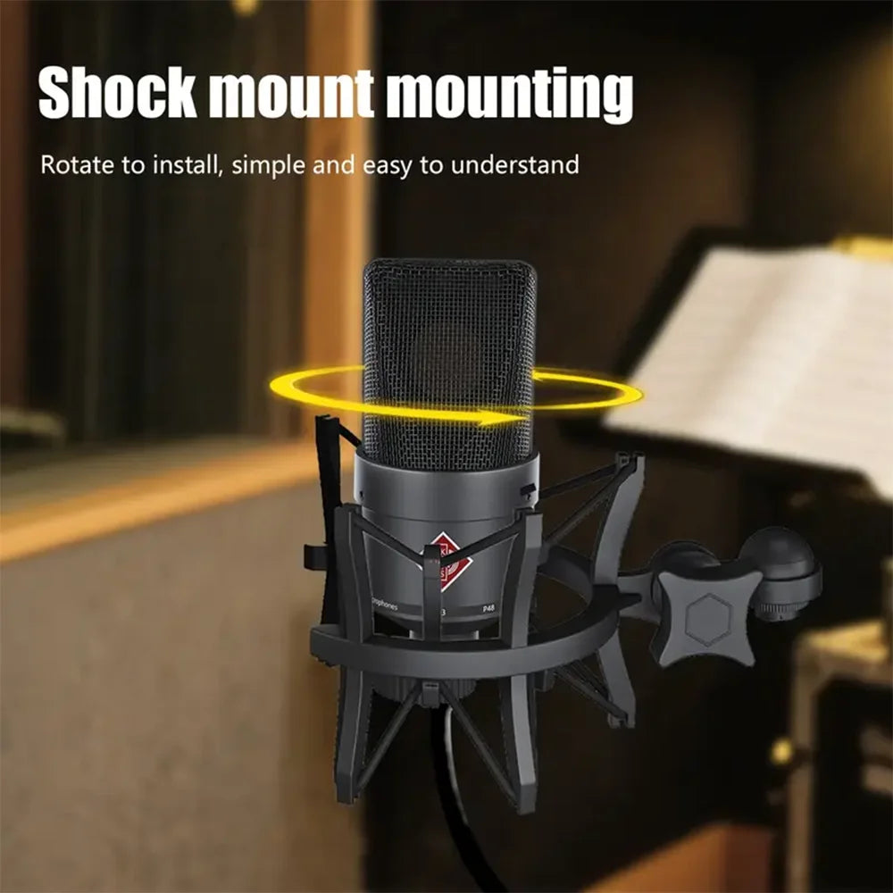 Professional 26mm Core Condenser Microphone TLM103 Home Recording XLR Connector Mic with Shockproof Holder for Gaming Streaming