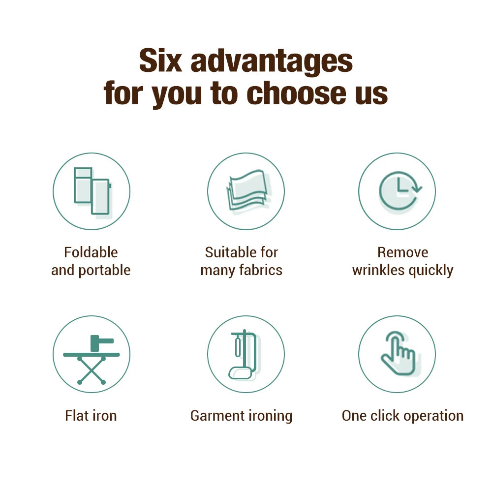 Handheld Foldable Steam Iron Folding Mini Garment Hanging Steamer Clothes Ironing Wet Dry Ironing Machine for Travel Home