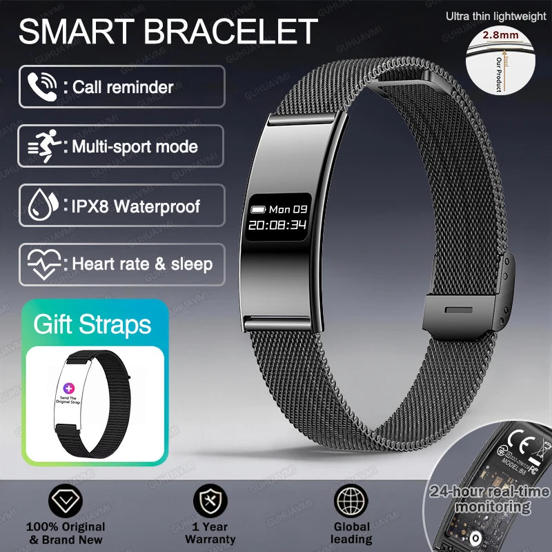 2026 Men Women Smart Bracelet Heart Rate Blood oxygen Sleep Monitor Health Band Waterproof Sports Fitness Tracker Smart Watch