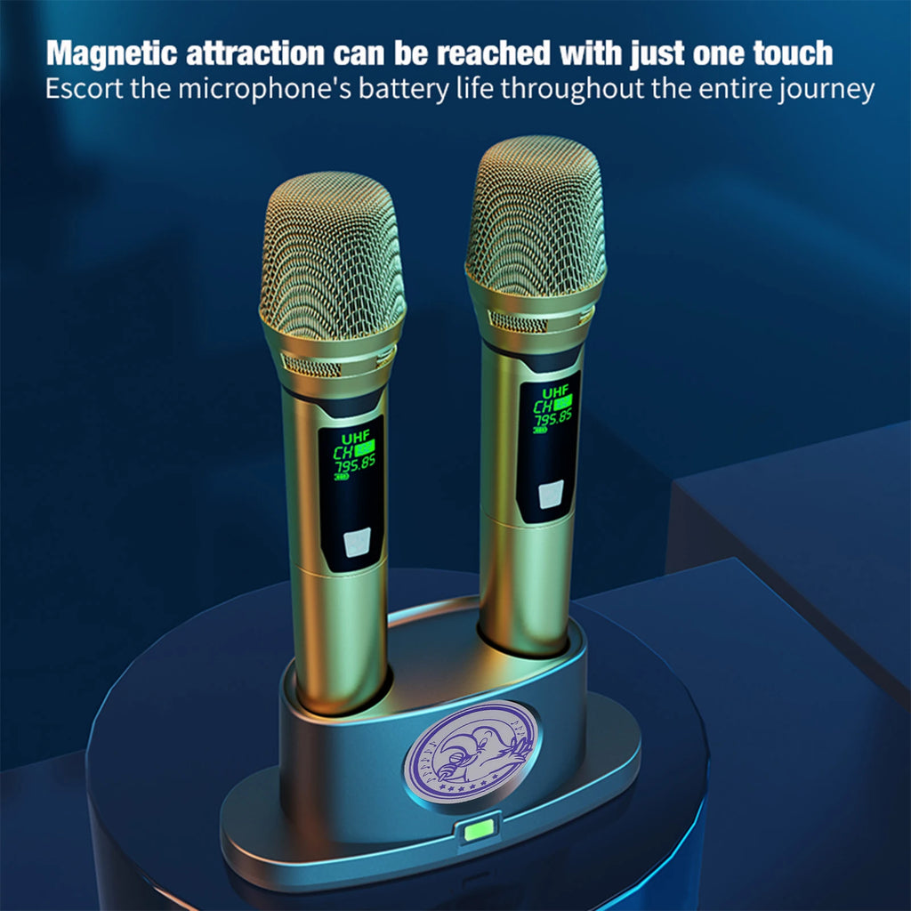 Wireless Magnetic Microphone Charging Station 2 Charger for Universal Mics Portable Desktop Charging Stand Smart Energy Saving