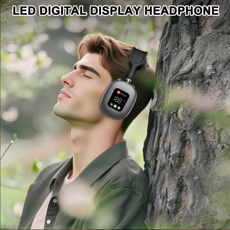 MAX600 Model New Wireless Active Noise Cancelling Headphones Hybrid Wireless Headphone With Touch Control LED Screen 2025 Hot