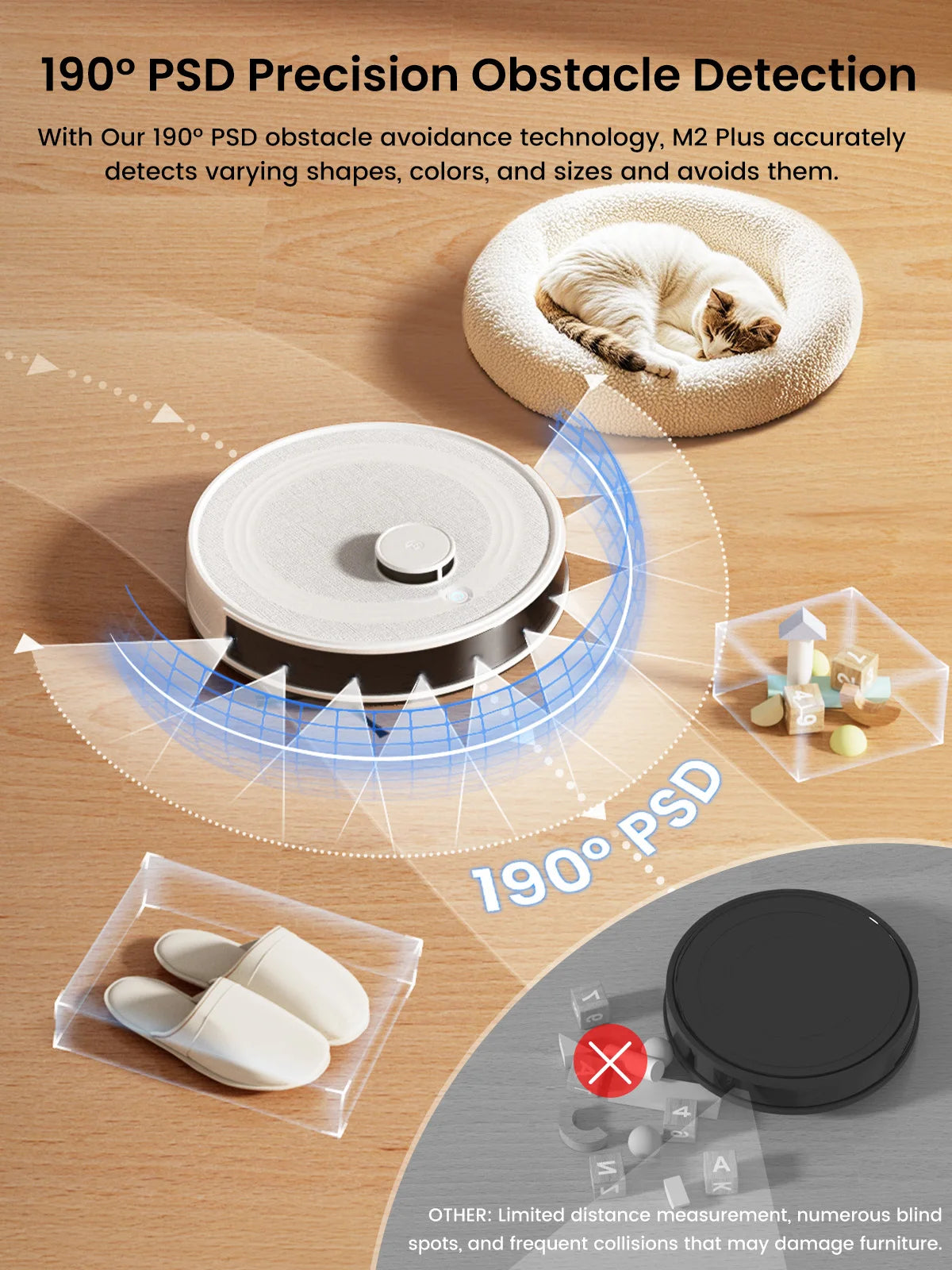 LEFANT M2 Plus Robot Vacuum Cleaner with Mapping, 6000Pa Suction, Automatic Dust Emptying,DTOF Laser Navigation