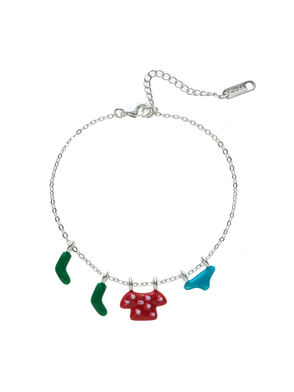 New oil dripping colored clothes, socks, underwear, trendy fashion, sweet necklace, bracelet, gold-plated