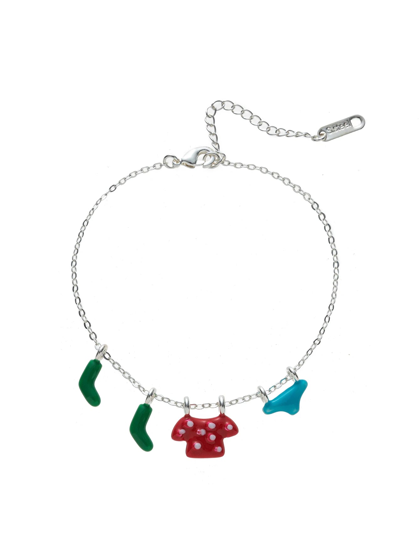 New oil dripping colored clothes, socks, underwear, trendy fashion, sweet necklace, bracelet, gold-plated