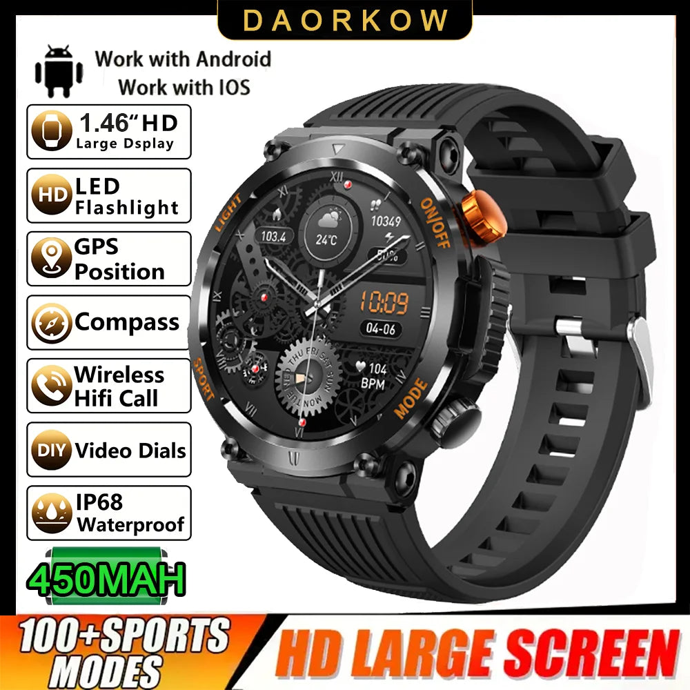 2025 New Men's Smart Watch 360 * 360 HD Touch Screen Sports Waterproof Smartwatch Health Monitoring Bluetooth Call Smart Watches