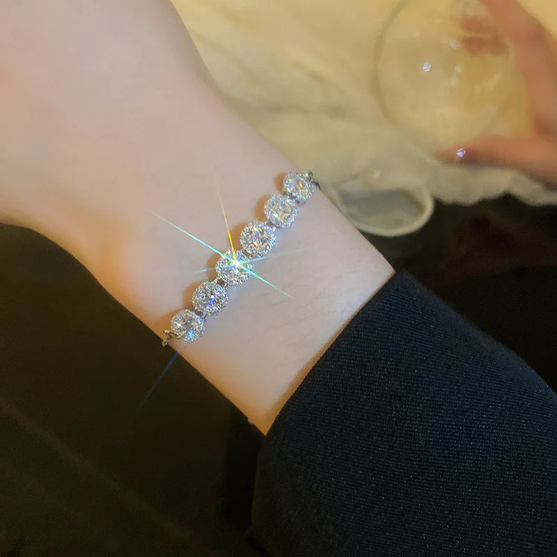 Luxury Gold Plated Oversized Zircon Adjustable Bracelets For Women 2022 New Trendy Shiny High Quality Bracelet Wedding Jewelry
