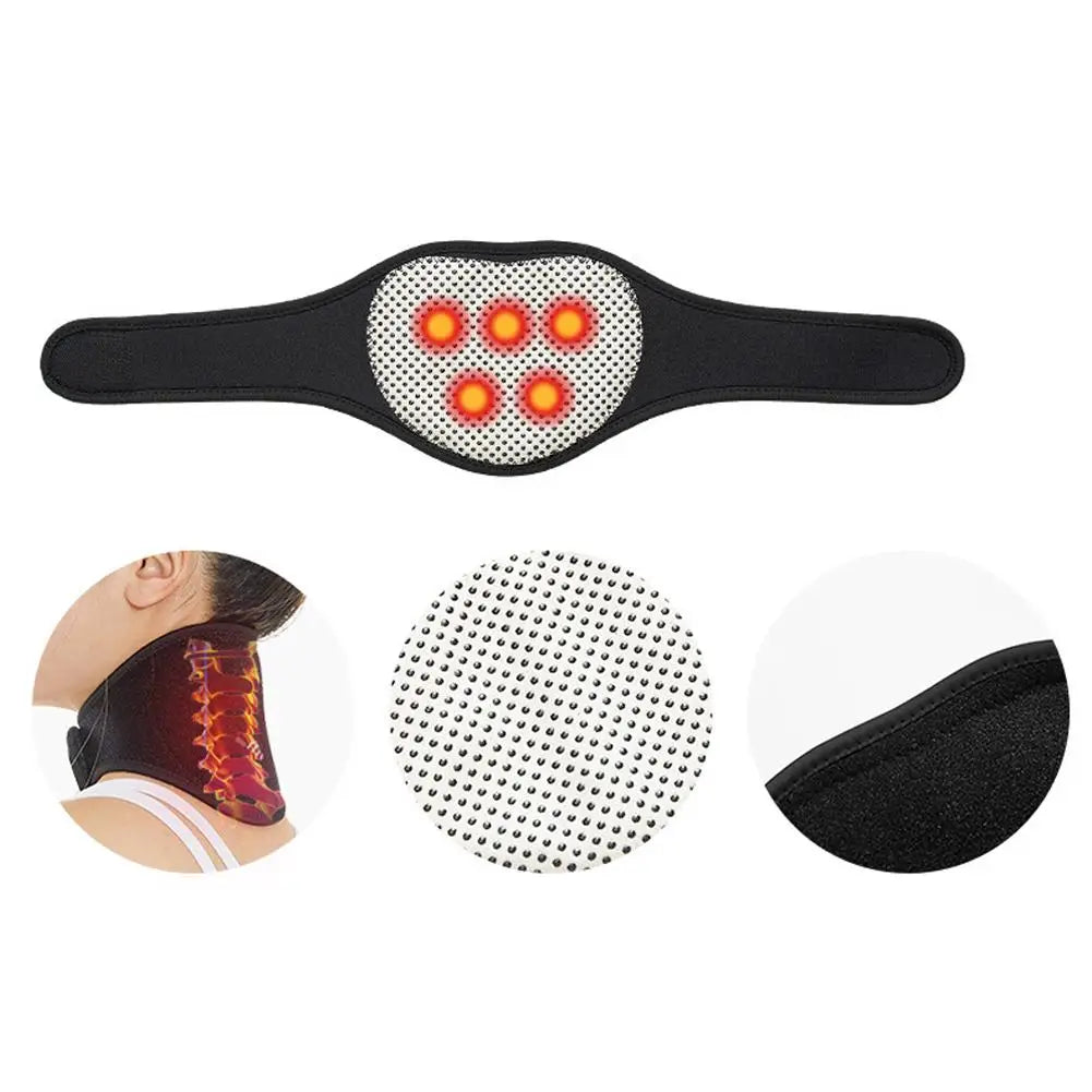 Self-heating Tourmaline Neck Magnetic Therapy Support Belt Protection Wrap Heat Relief Vertebra Pain Brace Cervical Retenti D4V8