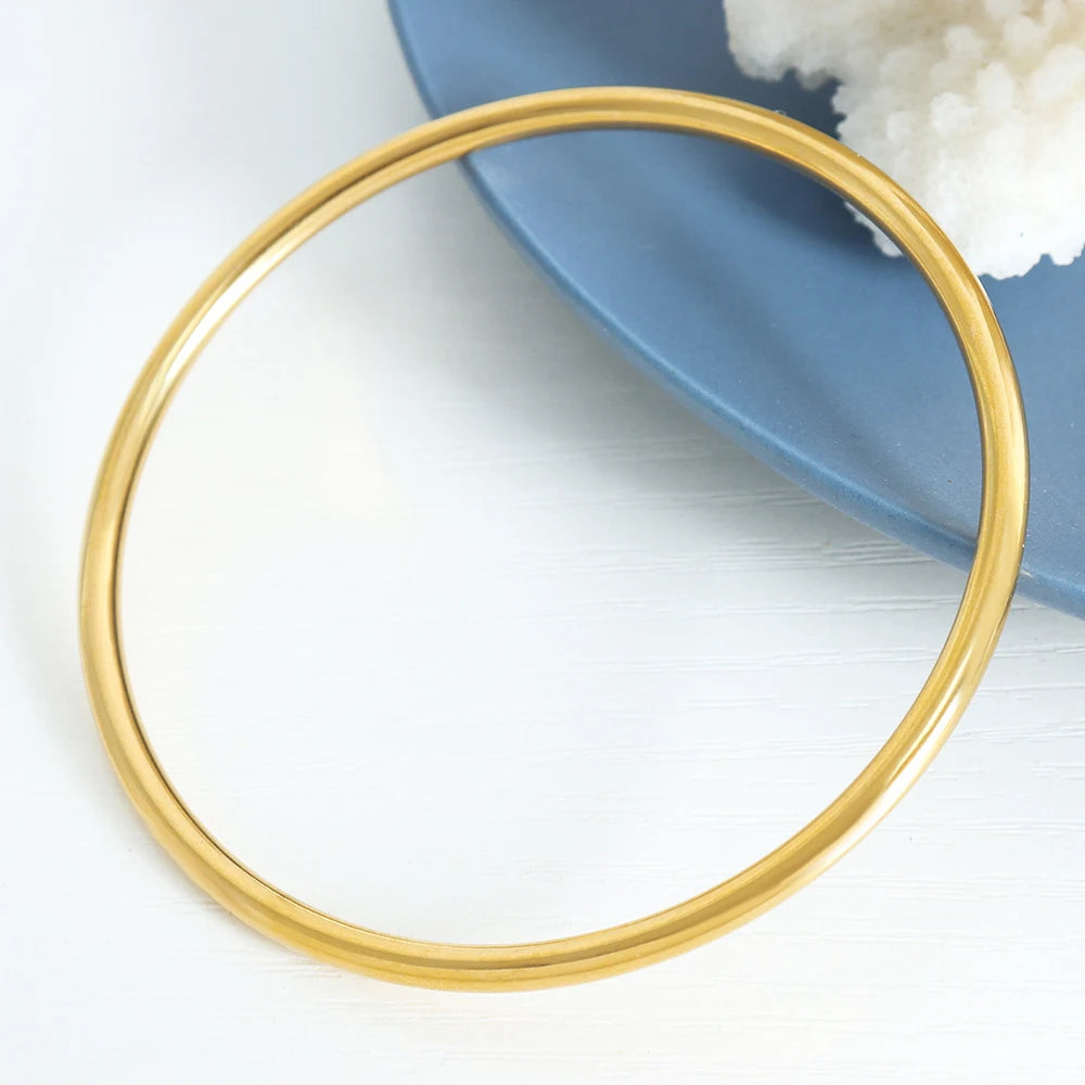 Minimalist Bracelet Bangles In Stainless Steel 18K Gold Plated Waterproof Rust-proof High Quality Bracelets Bangle For Women