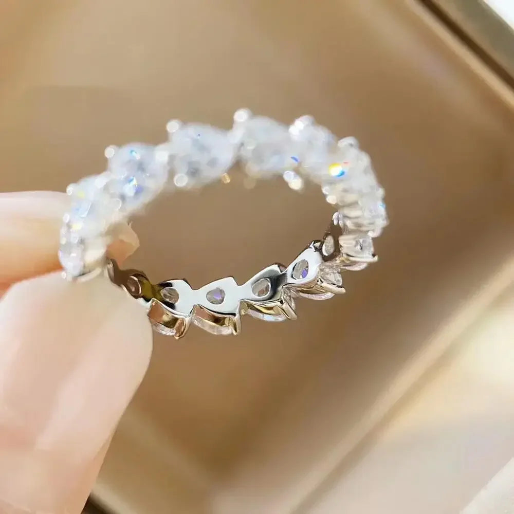 2025 New Fashion Women Ring Trend White Crystal Zircon Engagement Design Rings for Women Wedding Anniversary Jewelry