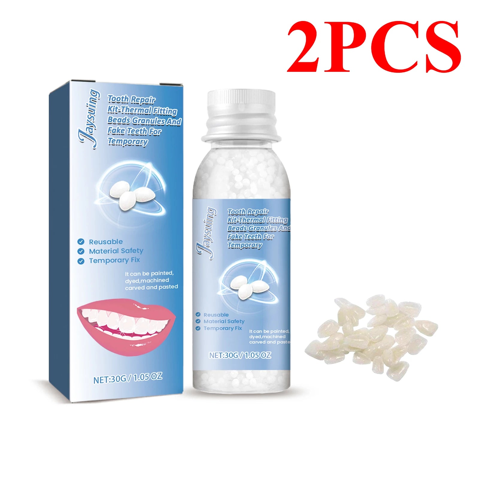 30g Temporary Tooth Repair Moldable Teeth And Gaps False Tooth Solid Gel Adhesive Fake Teeth Beauty Tool Dental Supplies