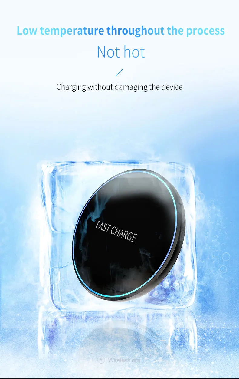 New 15W round luminous mobile phone charger wireless charging fast charging 15W portable desktop mobile phone wireless charging