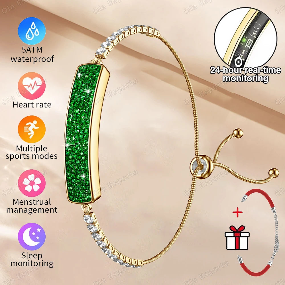 New Ladies Smart Bracelet 5.3 Bluetooth Connection 5ATM Waterproof Women's Health Heart Rate Sleep Monitoring Sports Smart Watch