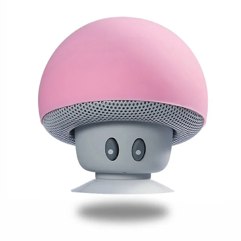 Mini Speaker,Portable Mushroom Subwoofer Speaker,with Bottom Suction Cup and Builtin Microphone for HandsFree Calling