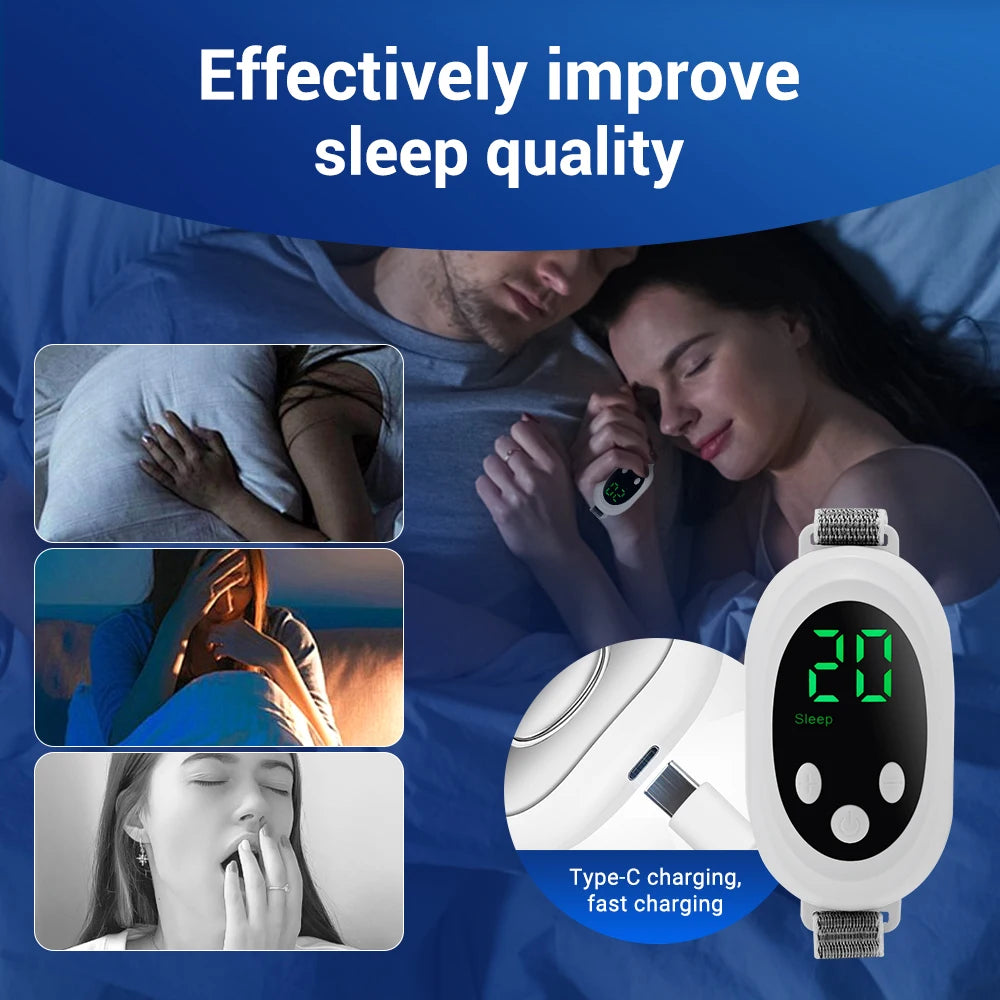 Handheld 20 Levels EMS Sleep Aid Relaxation Treatment Microcurrent Pulse Hypnosis Device Insomnia Stress Pressure Anxiety Relief
