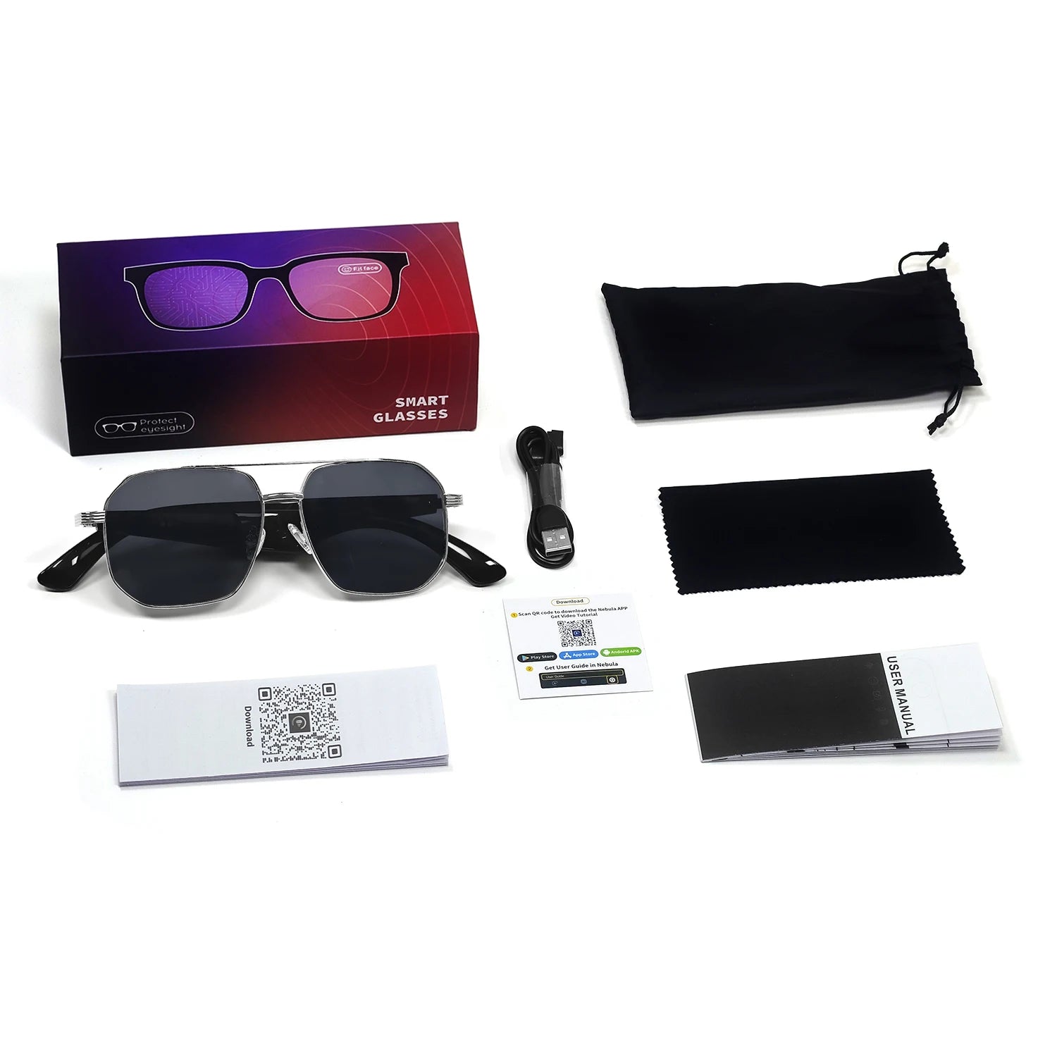 GY300 smart glasses Intelligent WirelessTranslation Glasses Sunglasses Voice Remote Control Music Eyewear Waterproof Eyeglasses