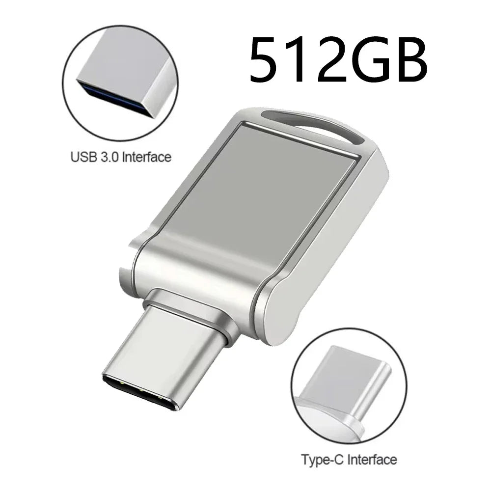 Original Type C USB Flash Drives 512GB 1TB Pendrive High Speed USB 3.0 Pen Drive OTC 2TB U Disk Memory Stick For Xiaomi Phone PC