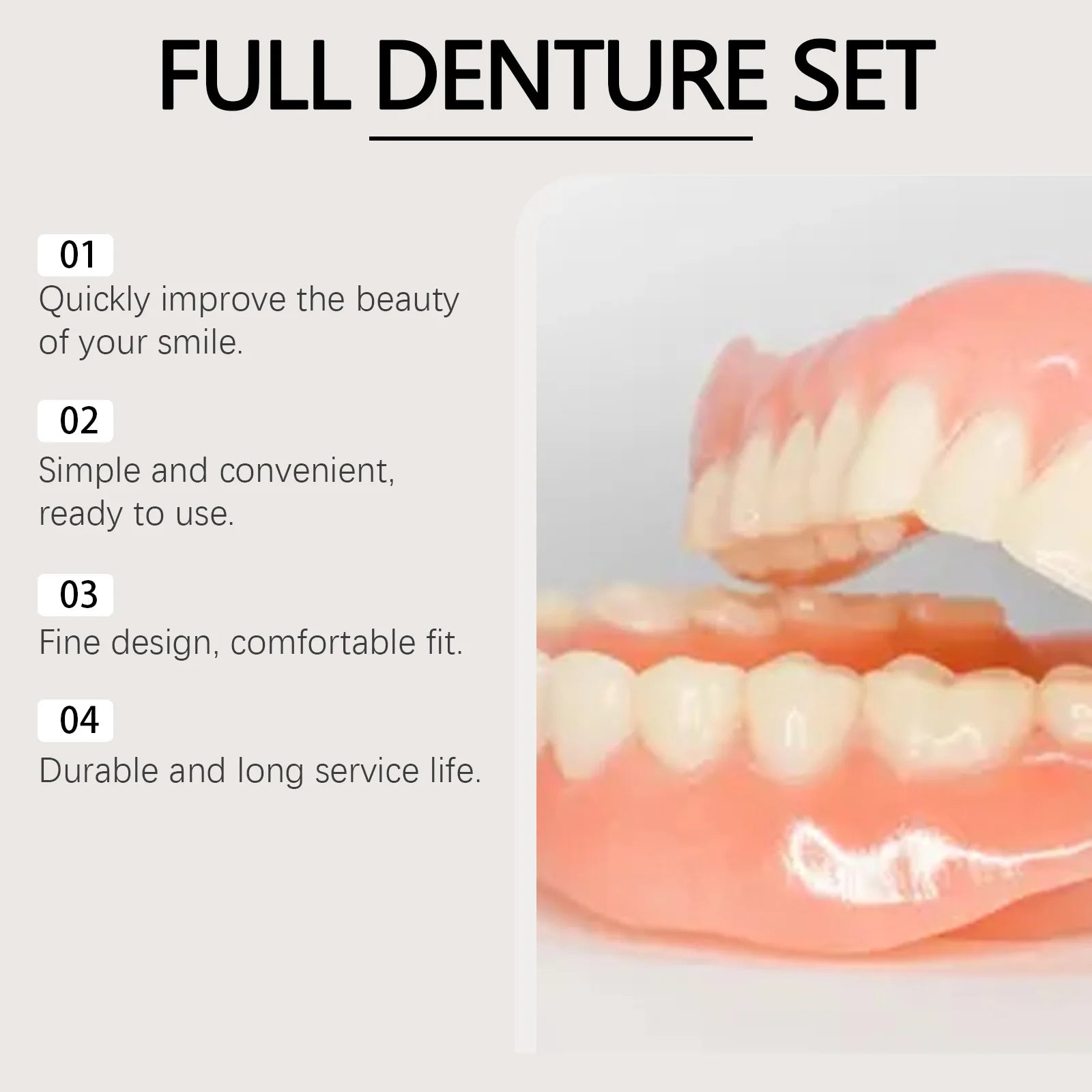 Adult Adjustable Dentures Teeth Set Decorate Gaps Orthodontic Portable Fake Tooth Repairing Upper Lower Veneers Soft Denture Kit