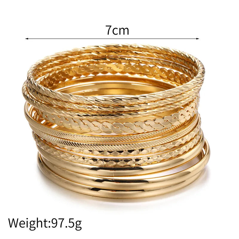 Fashion 12 A Set Of Bracelet Sets Decorative Accessories Hundred Match Bohemian Wind Multi-layer Alloy Bracelet Female Wholesale