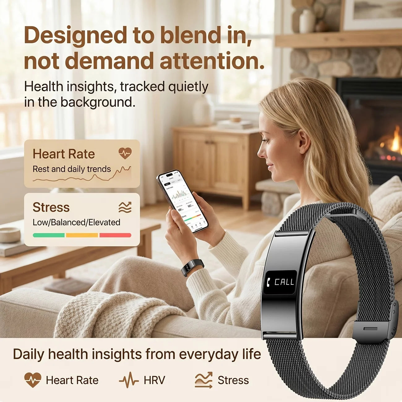 2026 Men Women Smart Bracelet Heart Rate Blood oxygen Sleep Monitor Health Band Waterproof Sports Fitness Tracker Smart Watch