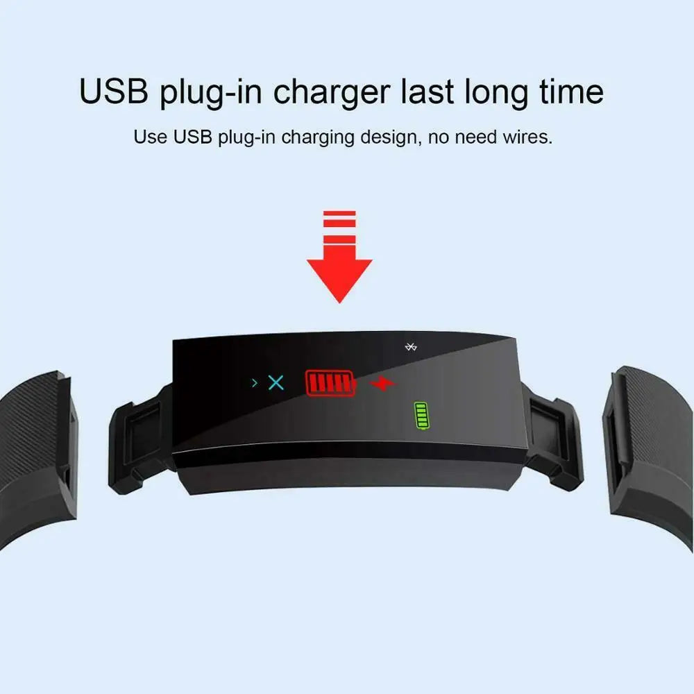 Smart Bracelet Heart Rate Blood Pressure Band Fitness Tracker Smartband Bluetooth-compatible Wristband For Fitbits Smart Watch