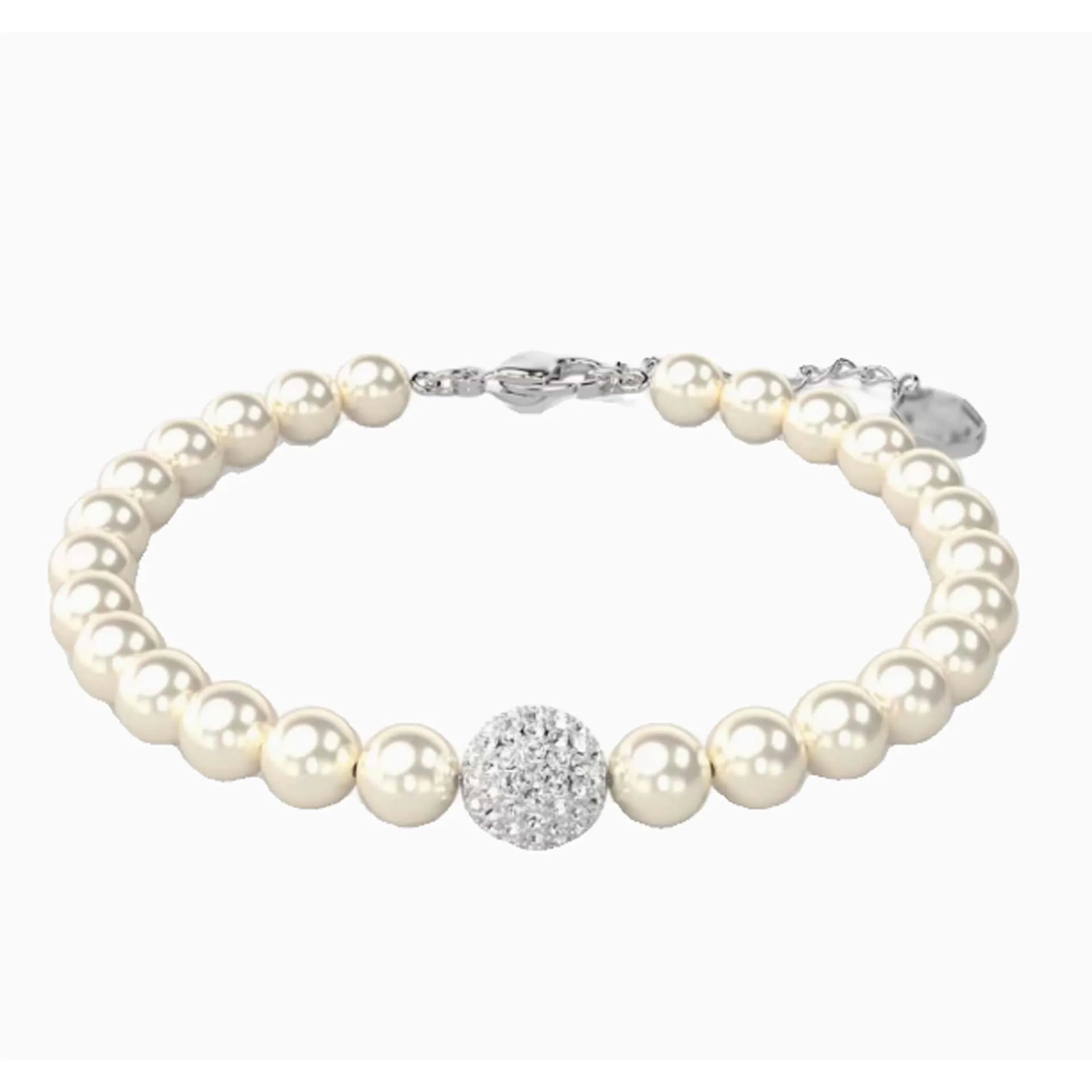 2025 New Fashion Women's Simple Round Ball Bracelet Austrian Crystal Small Pearl Invisible Magnetic Clasp Bracelet Romantic Gift