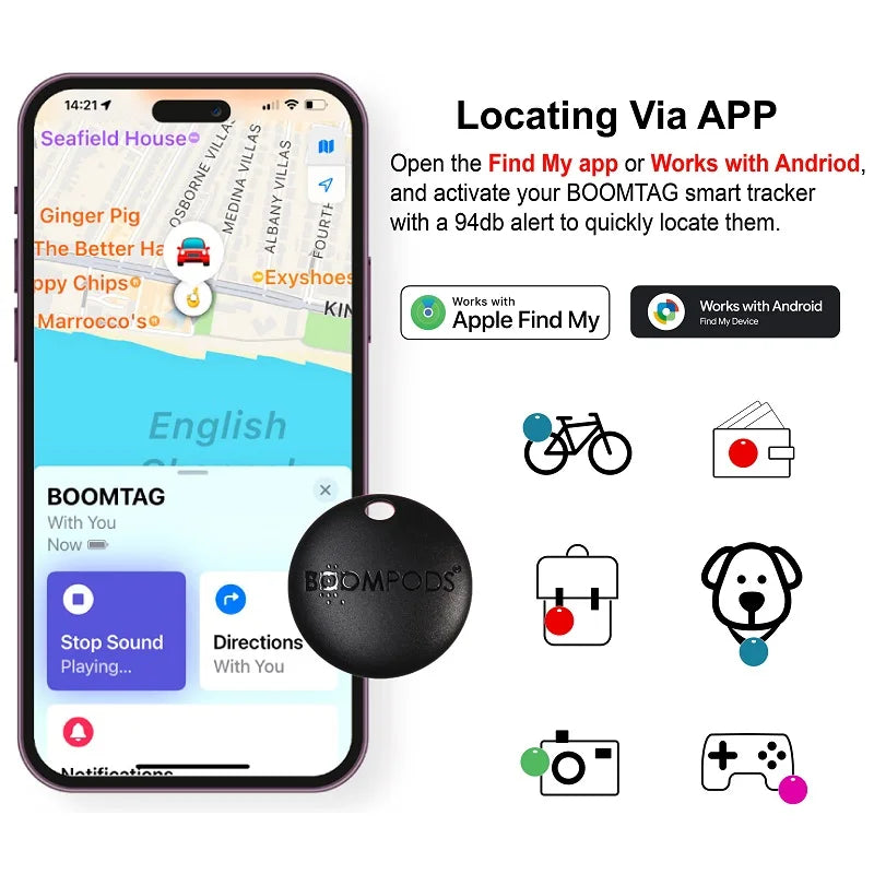 IOS/Android Mini GPS Tracker Anti-lost Reminder Key Bag Wallet Finder Smart Airtag Bluetooth Find My Locator GPS Tracking Device
