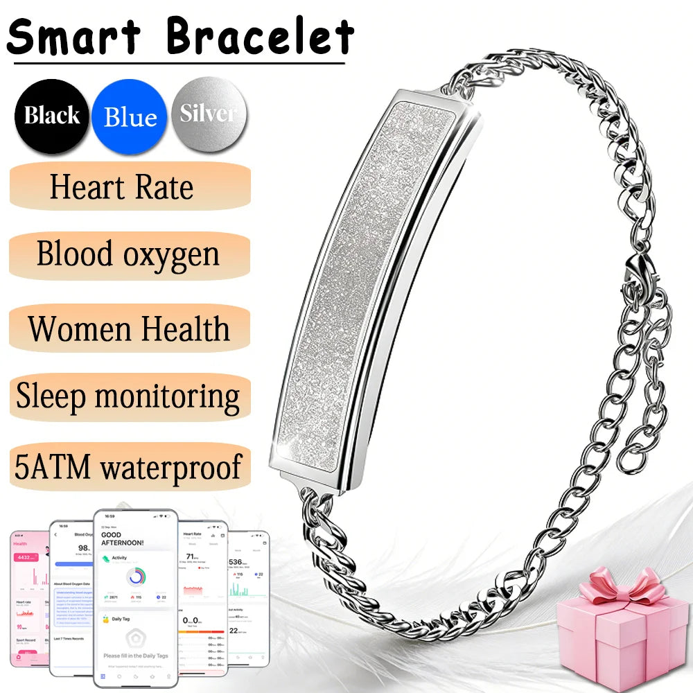 New Health Smart Bracelet Women Heart Rate Monitor Pedometer HRV Test Blood Oxygen Waterproof Sports Fitness Tracker Smartwatch